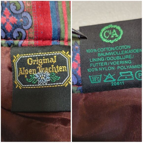 Alpen Trachten Dirndl Vintage German Alpine Traditional Pleated Skirt Cotton - Picture 12 of 14